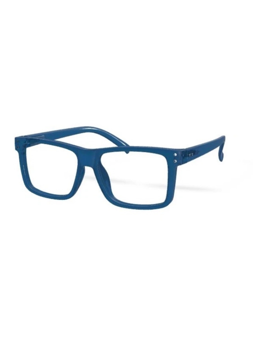 Square Blue Modern Reading Glasses Spring Hinge Men & Women Unisex Readers 1.25